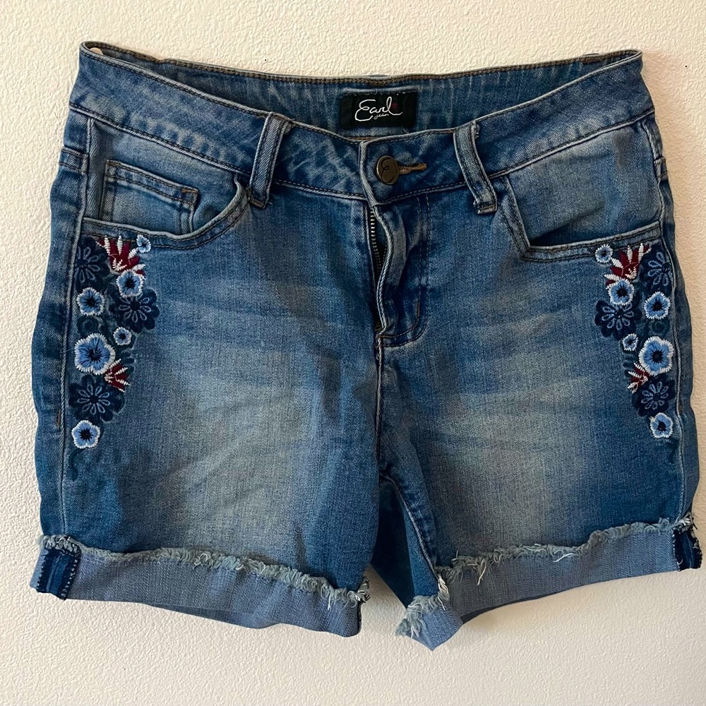 Earl embroidered jean shorts